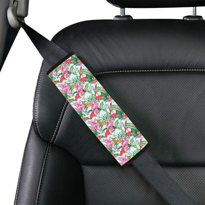Tropical Flower Print Design LKS304 Car Seat Belt Cover