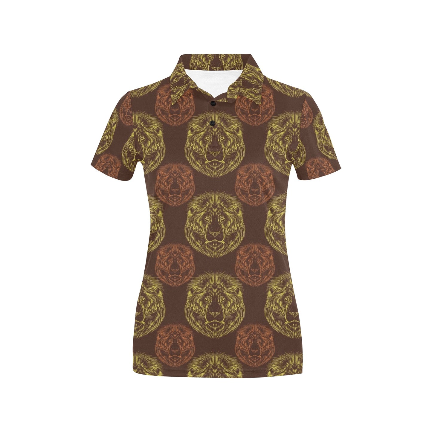 Lion Pattern Print Design 04 Women's Polo Shirt