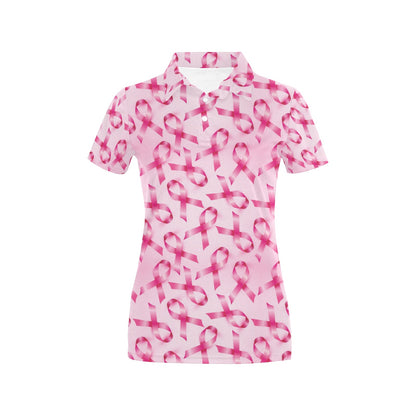Breast cancer Pattern Print Design 04 Women's Polo Shirt