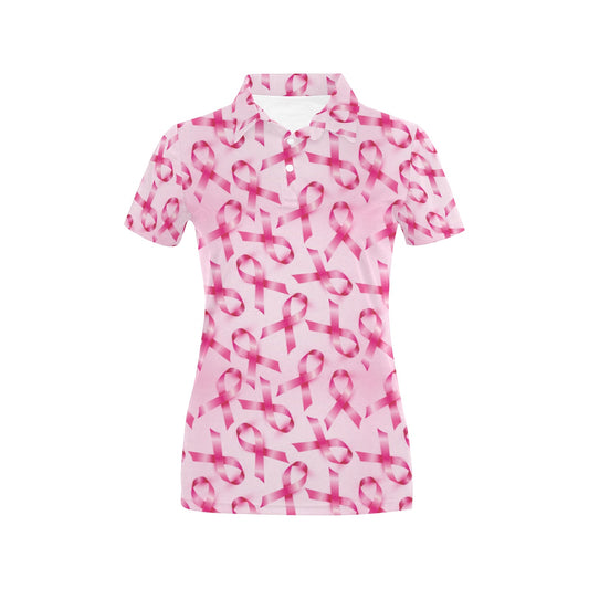 Breast cancer Pattern Print Design 04 Women's Polo Shirt