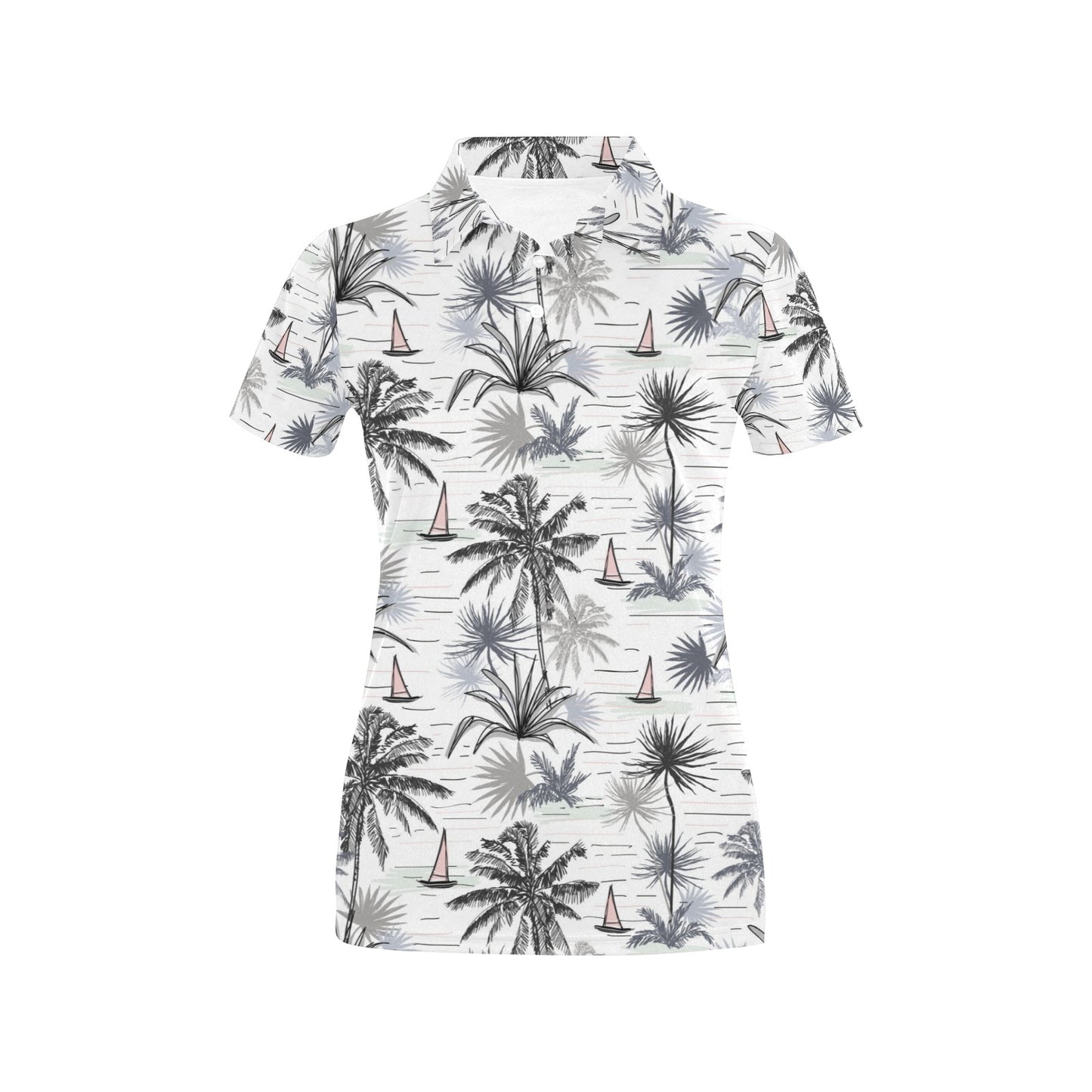 Pacific island Pattern Print Design A04 Women's Polo Shirt