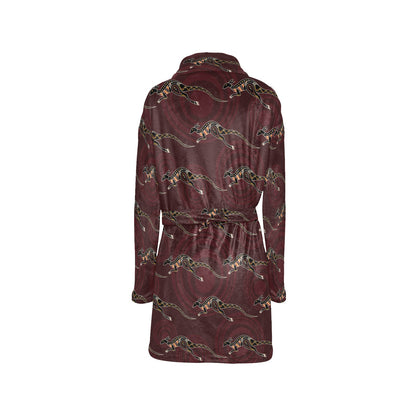 Kangaroos Pattern Print Design 05 Women's Fleece Robe