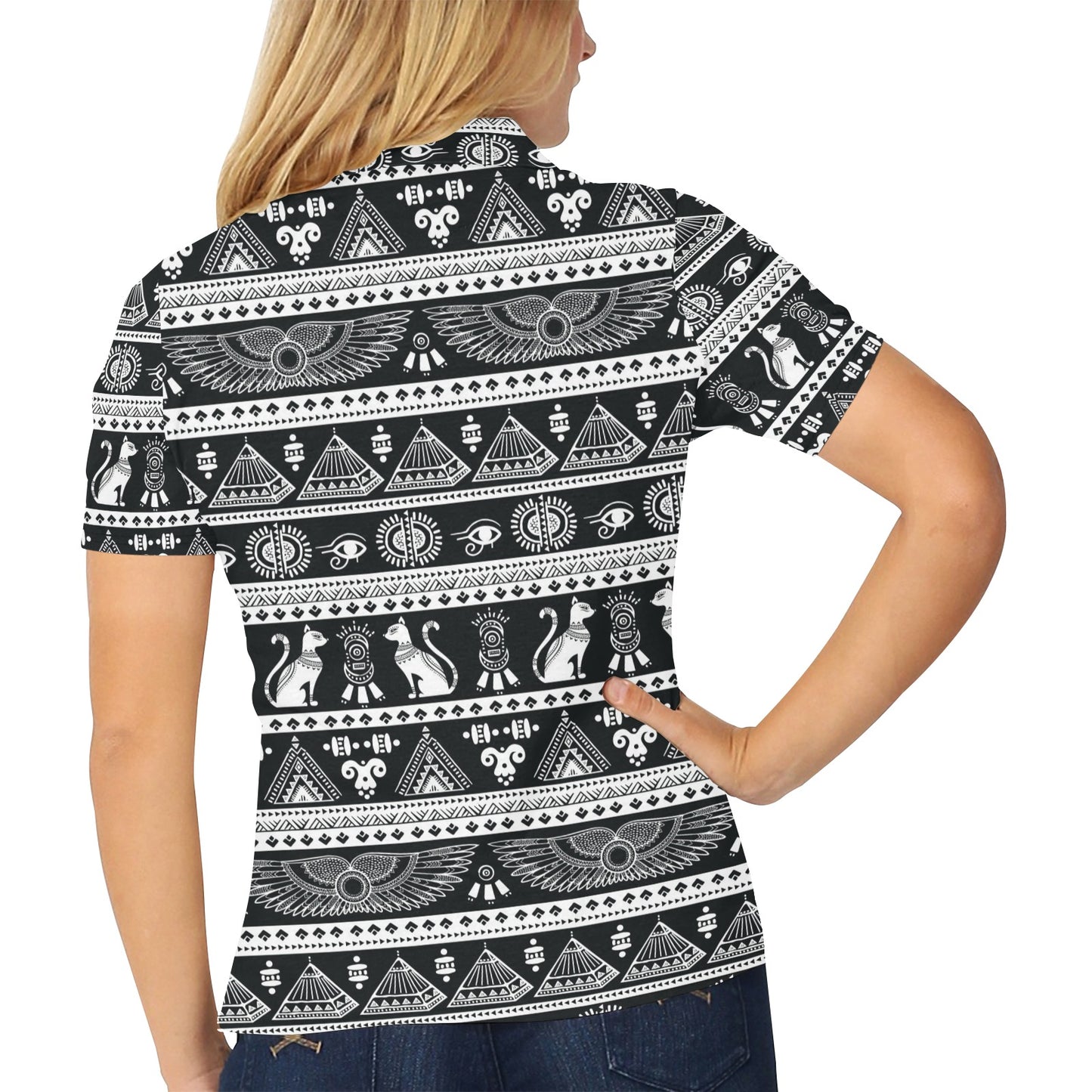 Tribal Pattern Print Design LKS305 Women's Polo Shirt