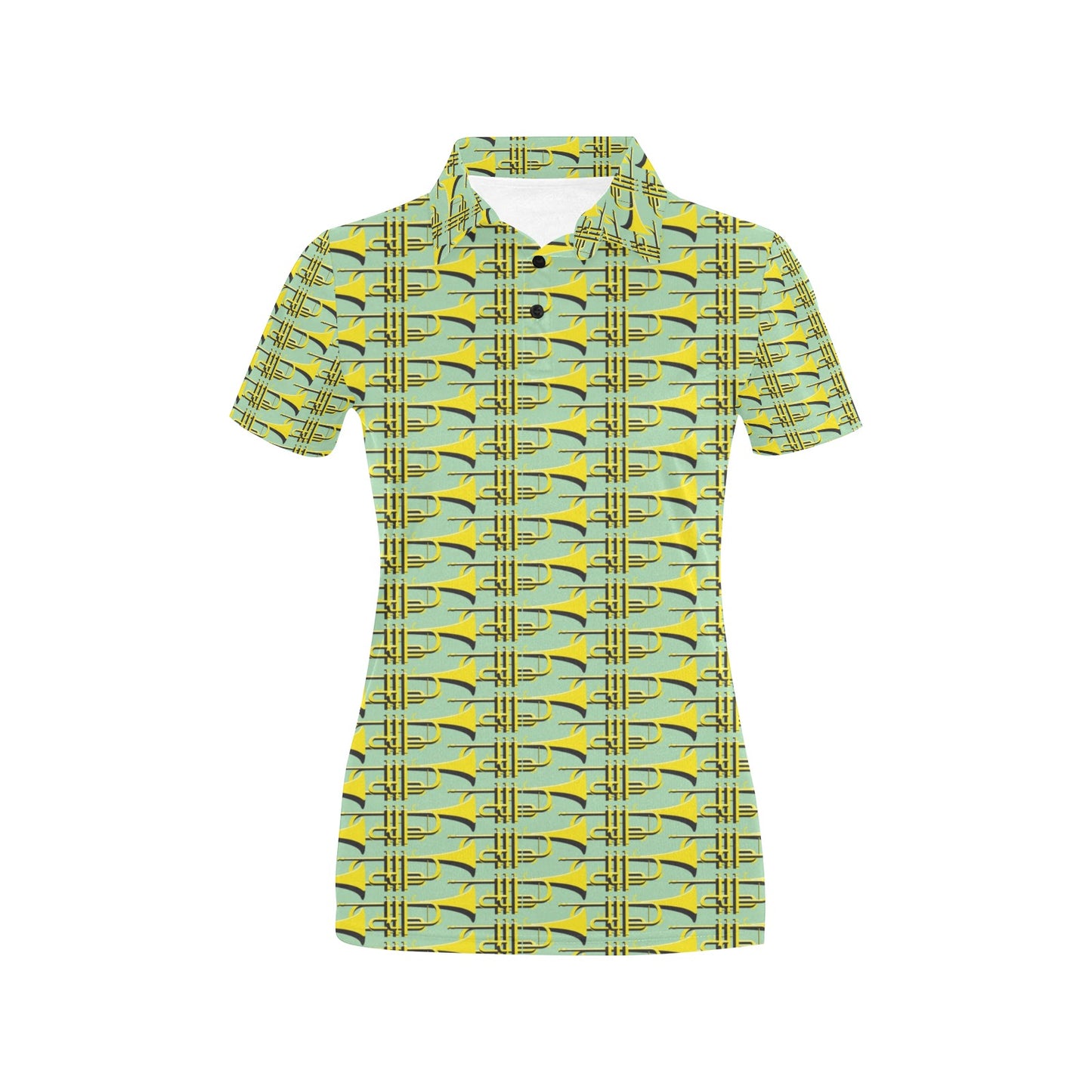 Trumpet Vintage Design Print Women's Polo Shirt