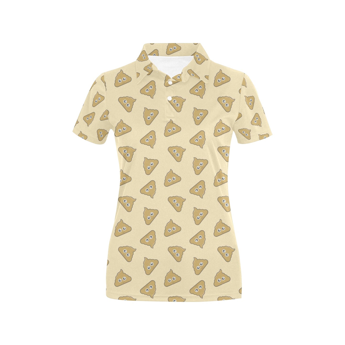 Poop Emoji Pattern Print Design A02 Women's Polo Shirt