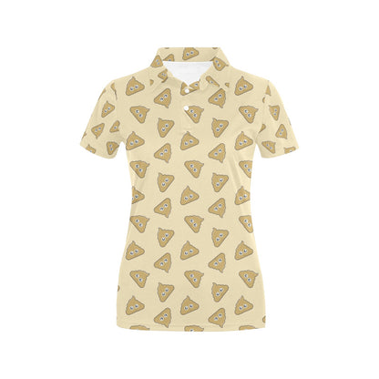 Poop Emoji Pattern Print Design A02 Women's Polo Shirt