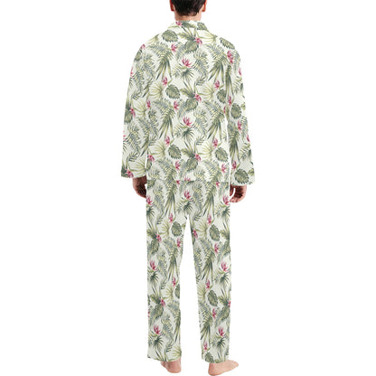 Bird Of Paradise Pattern Print Design 04 Men's Long Pajama Set
