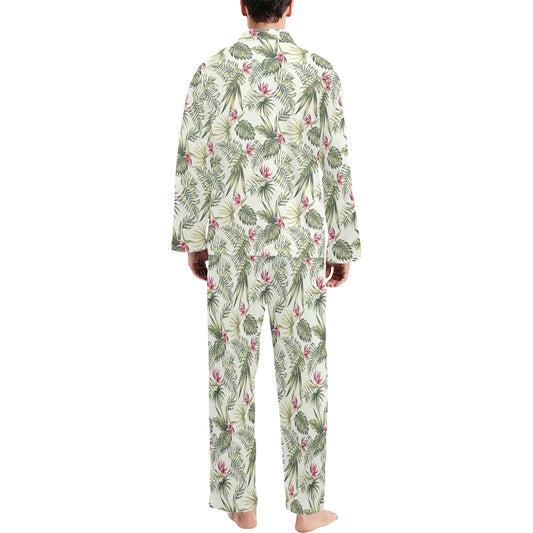 Bird Of Paradise Pattern Print Design 04 Men's Long Pajama Set