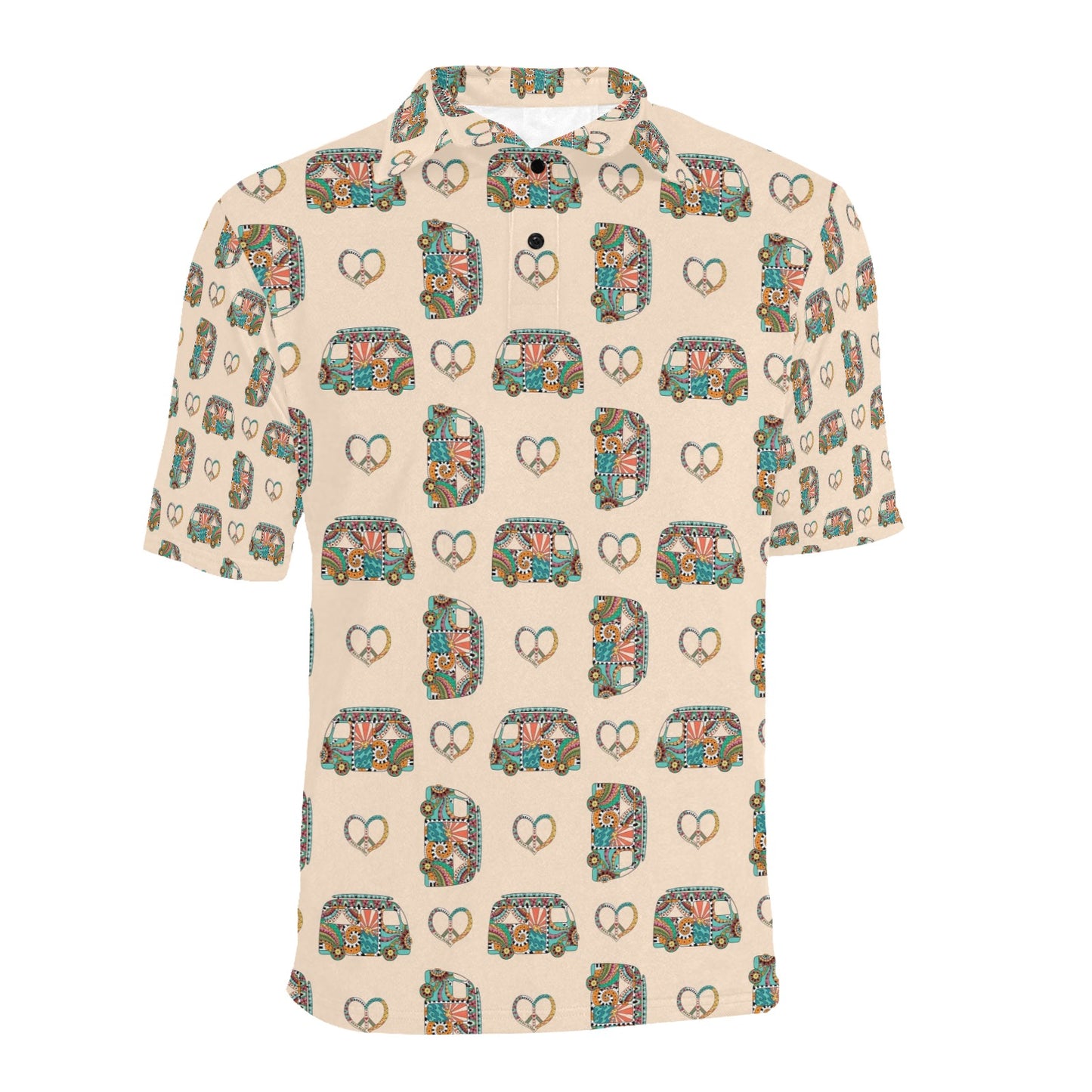 Hippie Van Peace Print Design LKS303 Men Polo Shirt
