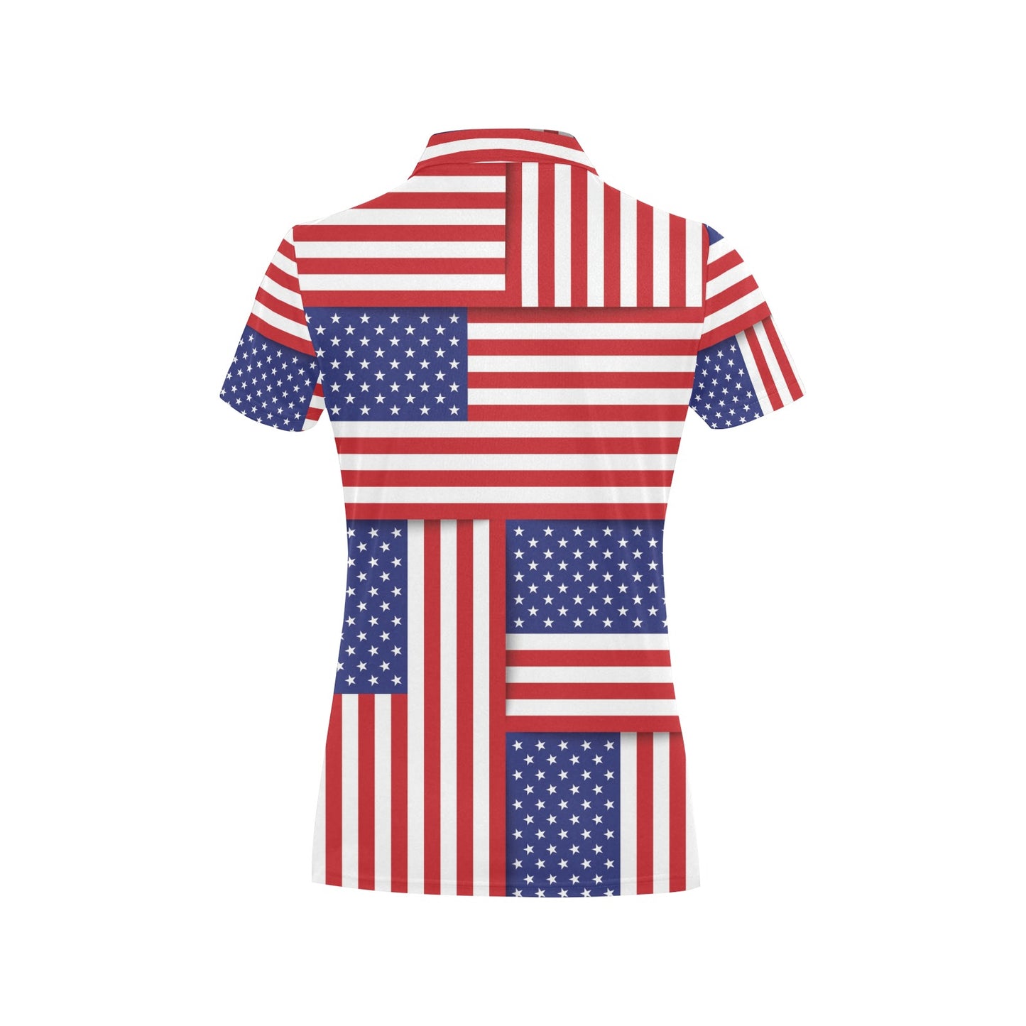 Patriotic US Flag Pattern Print Design A01 Women's Polo Shirt
