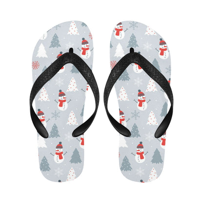 Snowman Print Design LKS302 Flip Flops