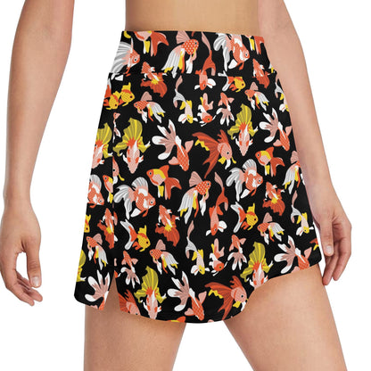 Goldfish Print Design LKS401 17" Golf & Pickleball Skort with Pockets