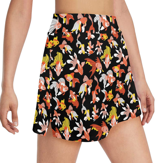 Goldfish Print Design LKS401 17" Golf & Pickleball Skort with Pockets