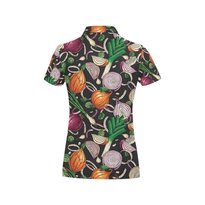 Onion Pattern Print Design A03 Women's Polo Shirt