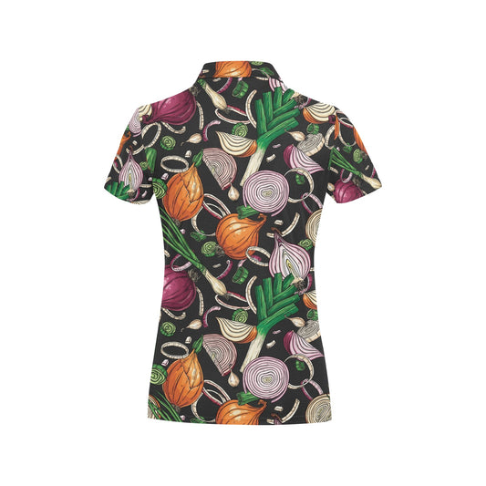 Onion Pattern Print Design A03 Women's Polo Shirt