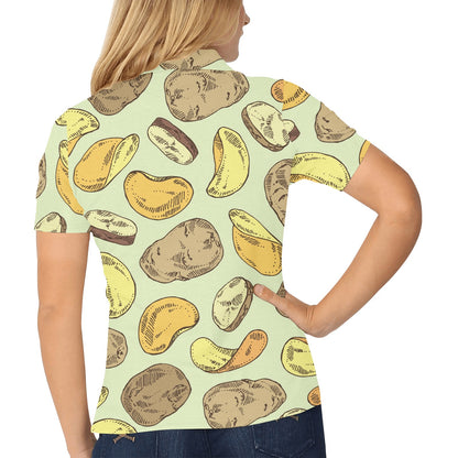 Potato Pattern Print Design A03 Women's Polo Shirt