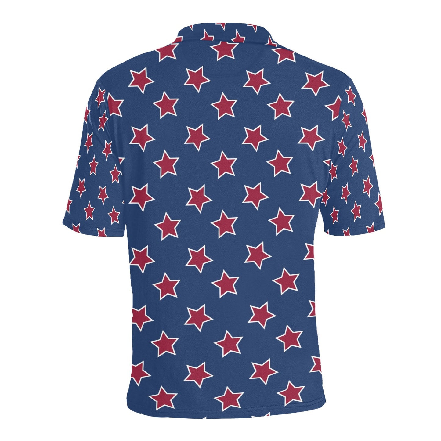Star Red Blue Print Design LKS301 Men Polo Shirt