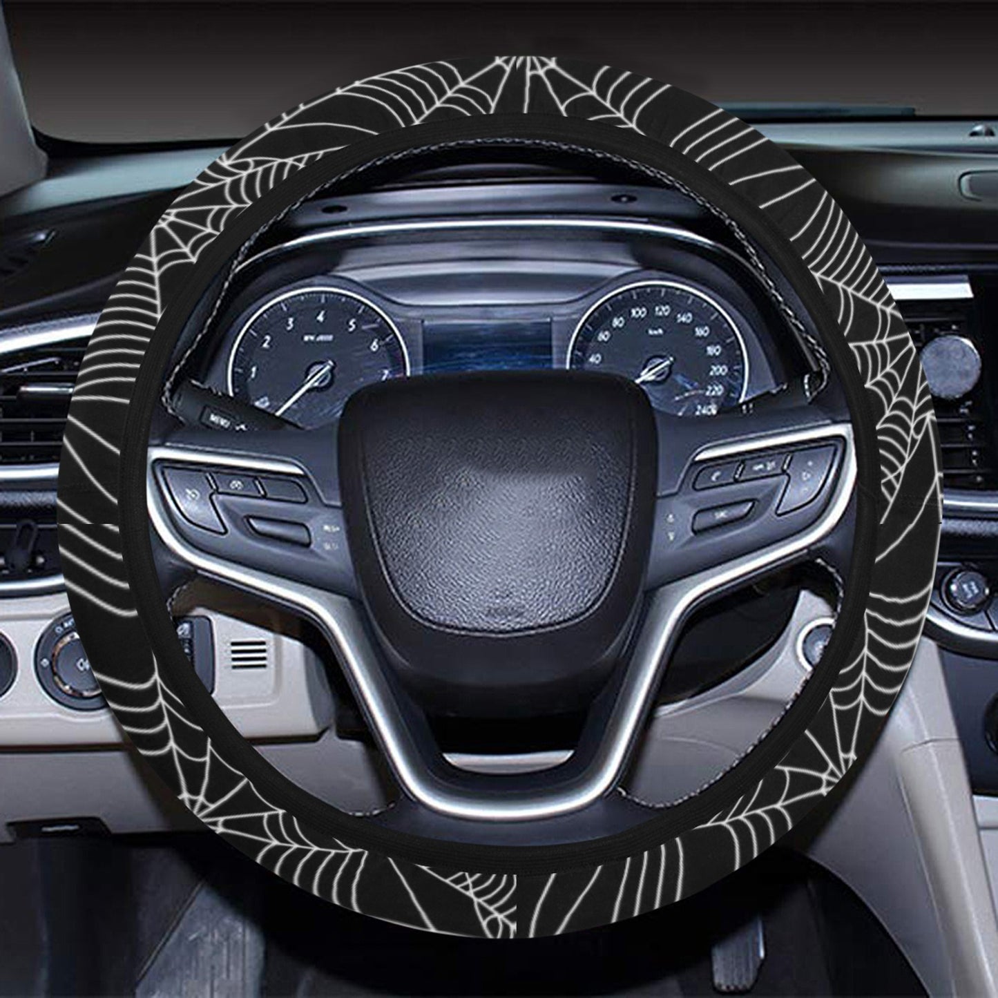 Spider Web Print Design LKS301 Steering Wheel Cover with Elastic Edge