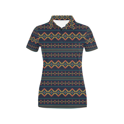 Southwest American Design Themed Print Women's Polo Shirt