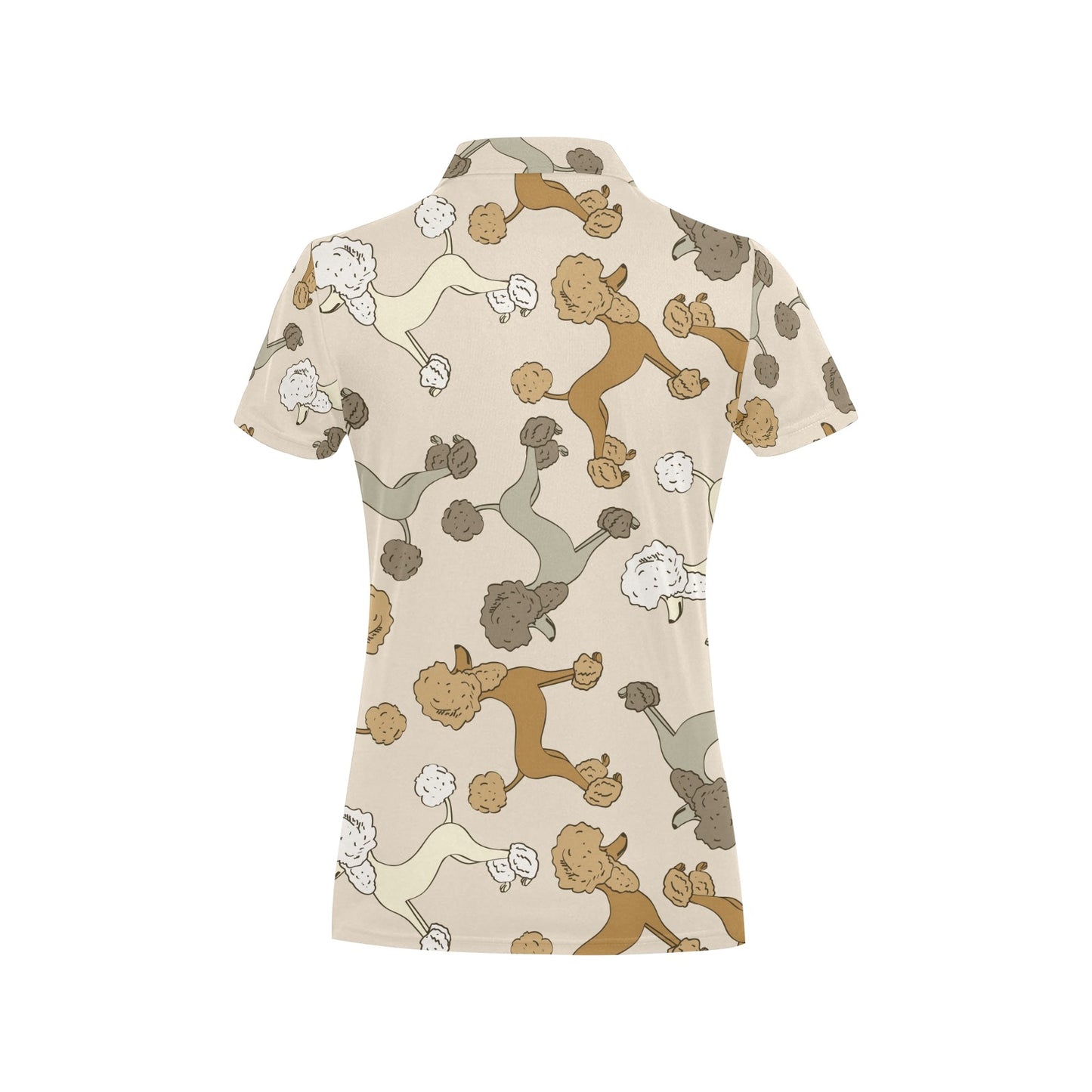 Poodle Pattern Print Design A01 Women's Polo Shirt