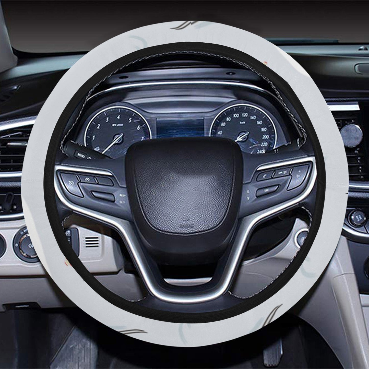 Ski Print Design LKS305 Steering Wheel Cover with Elastic Edge