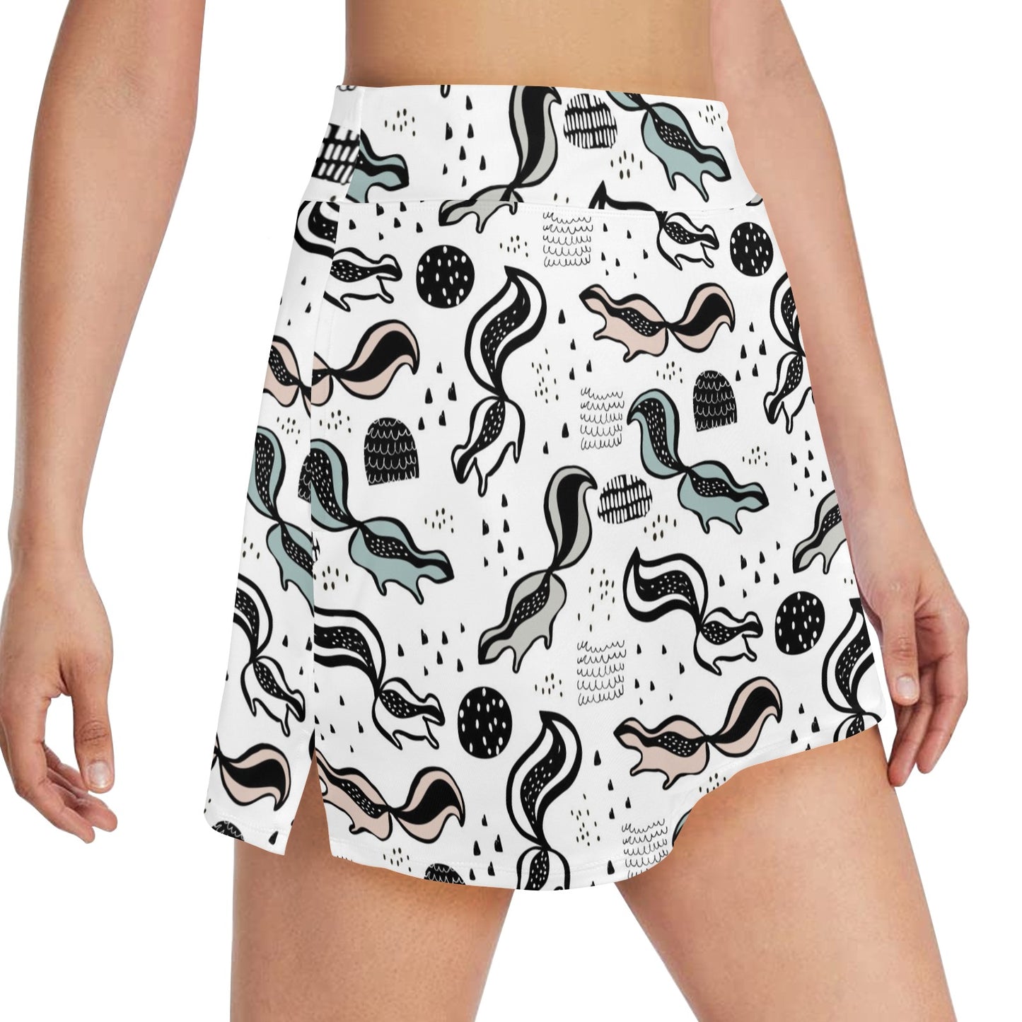 Skunk Print Design LKS303 17" Golf & Pickleball Skort with Pockets