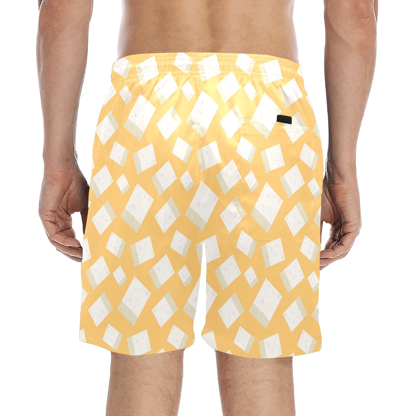 Tofu Print Design LKS302 Men's Swim Trunks Beach Shorts