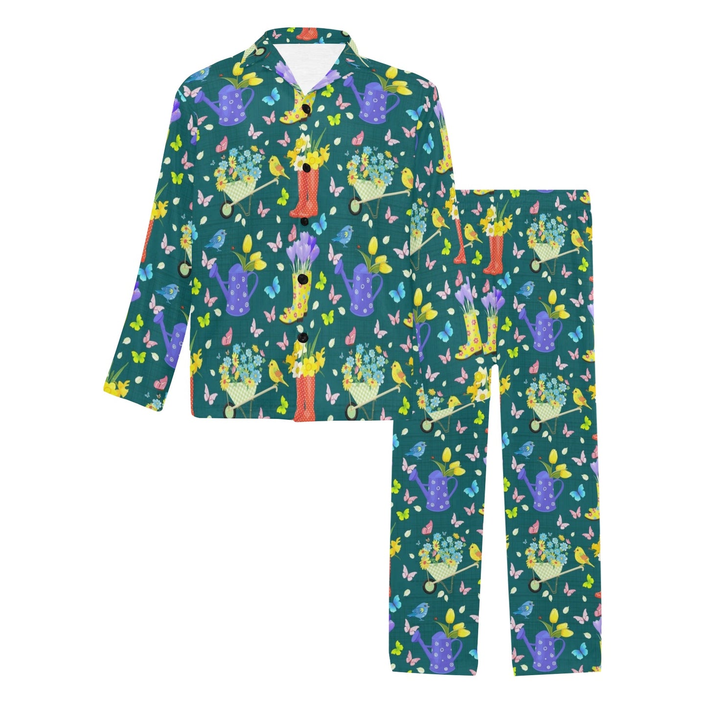 Gardening Pattern Print Design G08 Men's Long Pajama Set