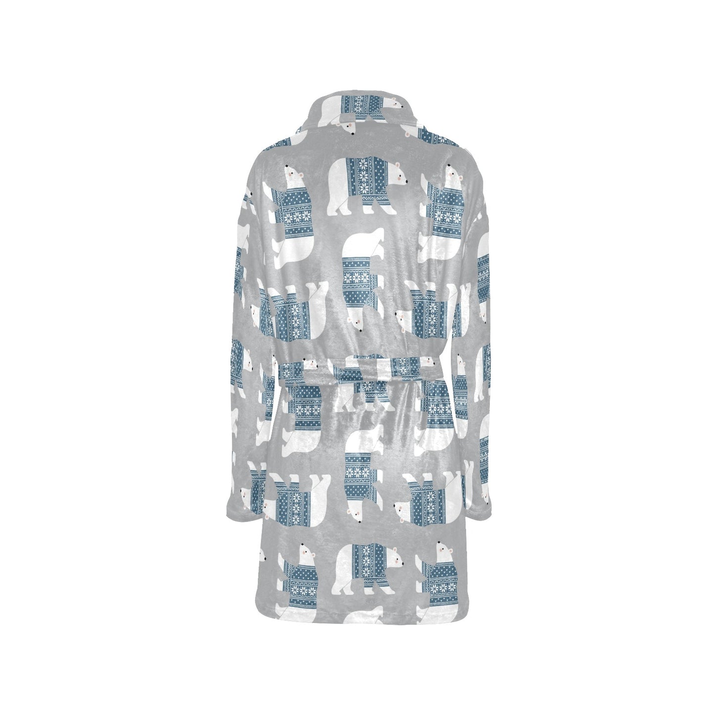 Polar Bear Pattern Print Design A03 Women's Fleece Robe