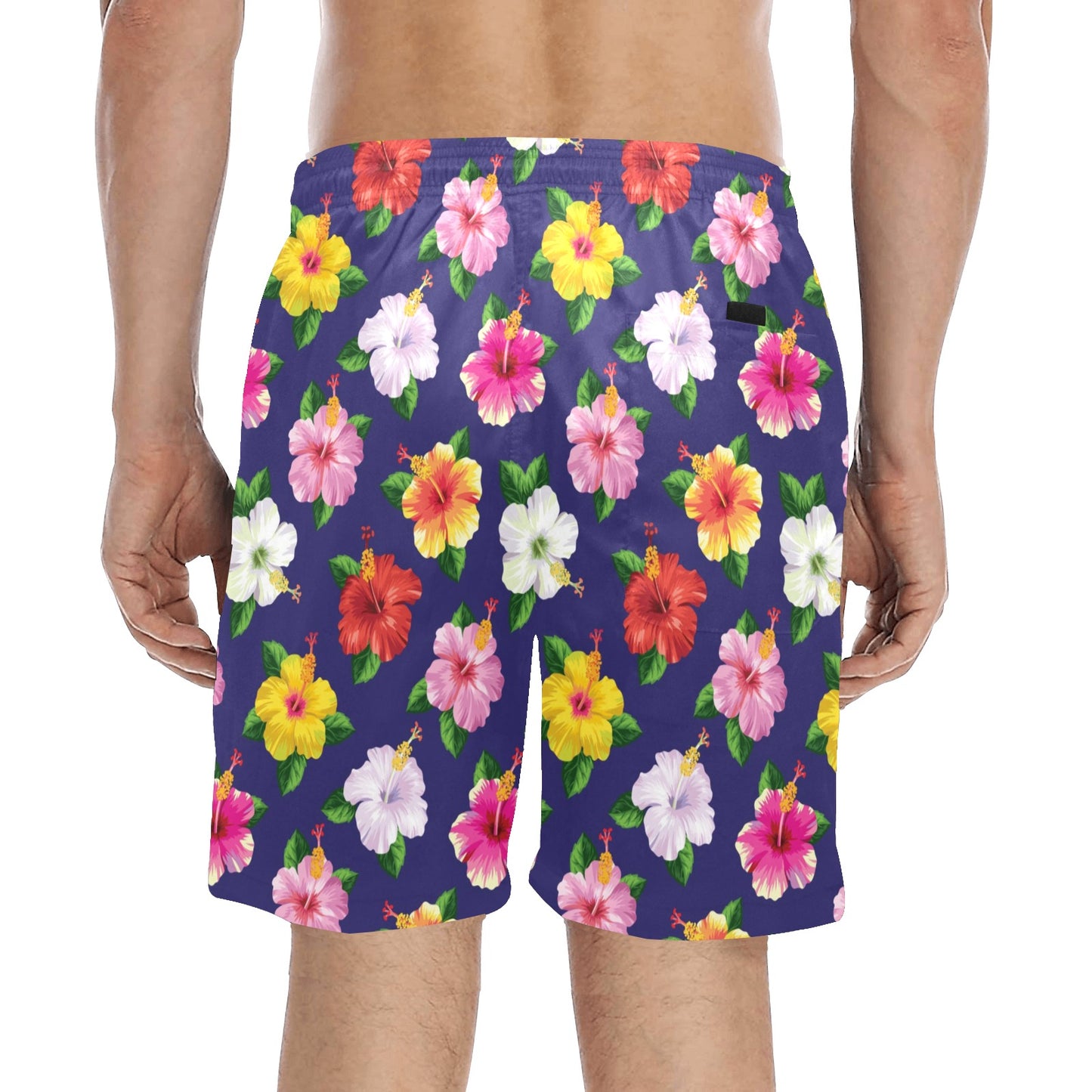 Hibiscus Colorful Print Design LKS301 Men's Swim Trunks Beach Shorts