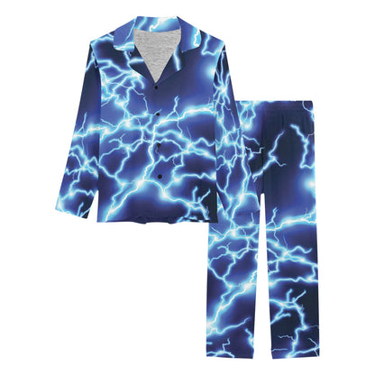 Lightning Thunder Pattern Print Design 04 Women's Long Pajama Set