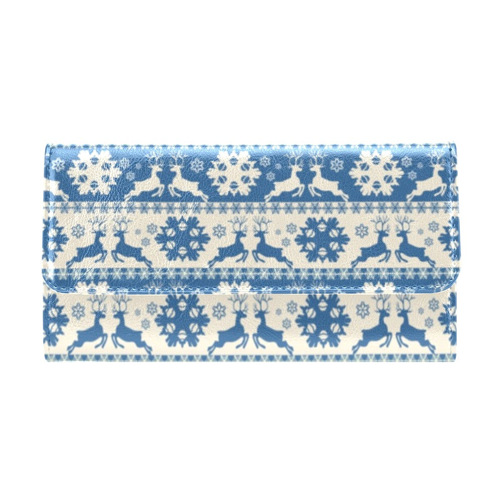 Reindeer Print Design LKS401 Women's Trifold Wallet