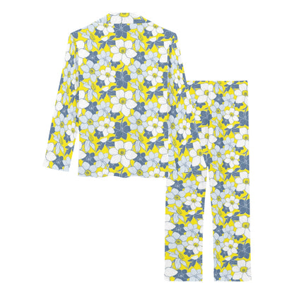 Daffodils Pattern Print Design 01 Women's Long Pajama Set