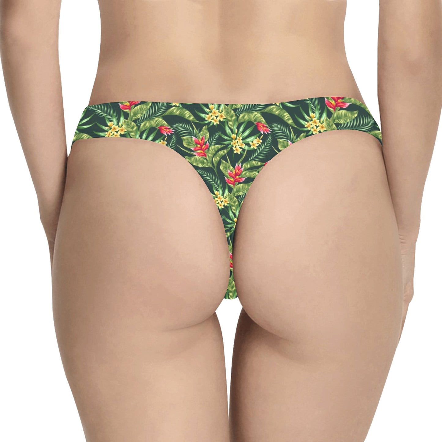 Tropical Folower Red Heliconia Print Women's Thongs