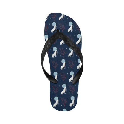 Wolf Moon Print Design LKS304 Flip Flops