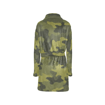 Military Camouflage Pattern Print Design 02 Women's Fleece Robe