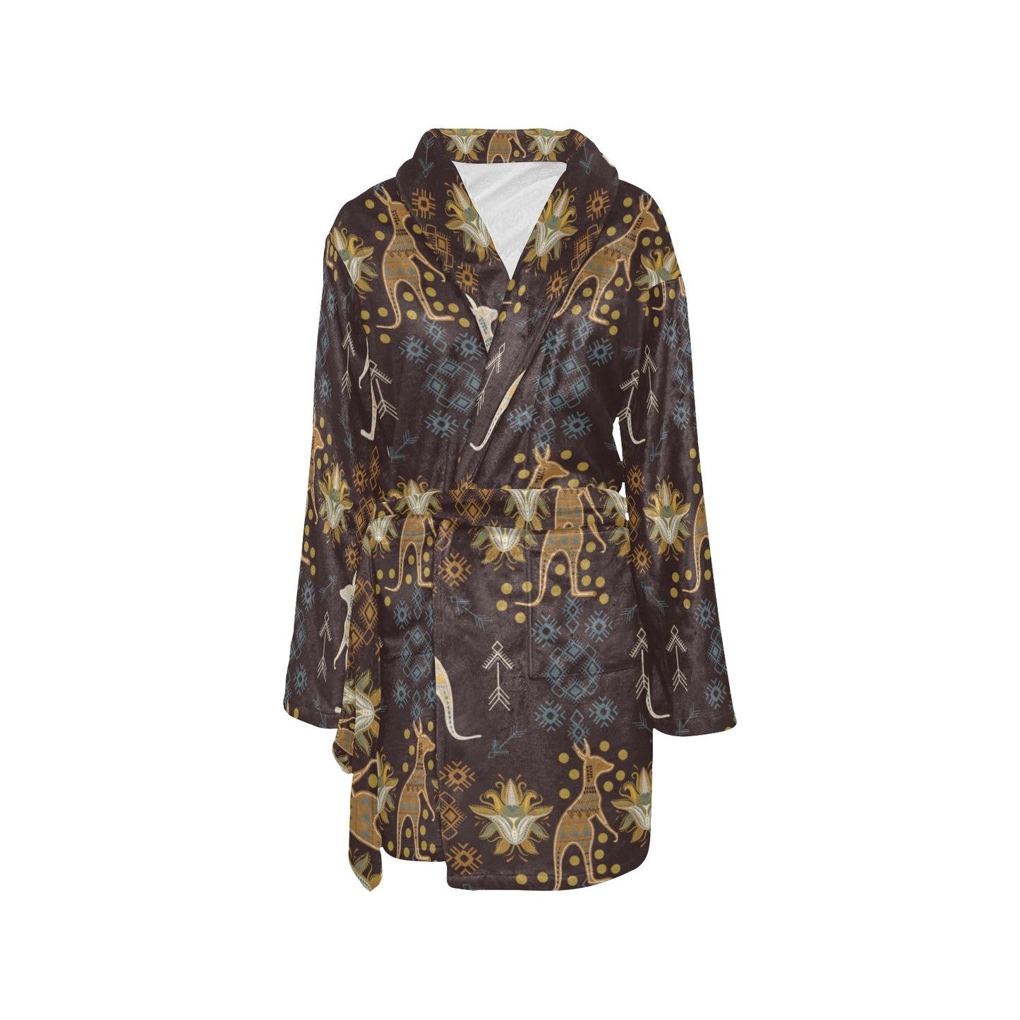 Kangaroos Pattern Print Design 03 Women's Fleece Robe