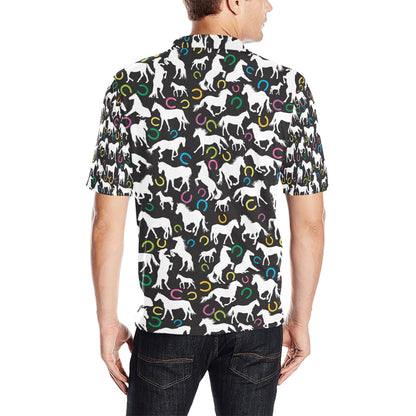 Horse Hoof Colorful Print Design LKS301 Men Polo Shirt