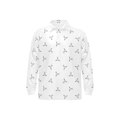 Hockey Print Design LKS304 Long Sleeve Polo Shirt For Men's