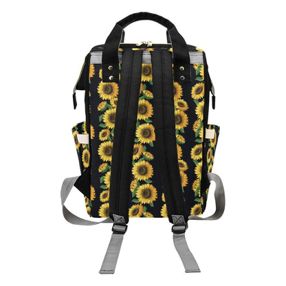Sunflower Print Design LKS306 Diaper Bag Backpack