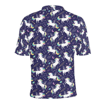 Unicorn Print Design LKS305 Men Polo Shirt