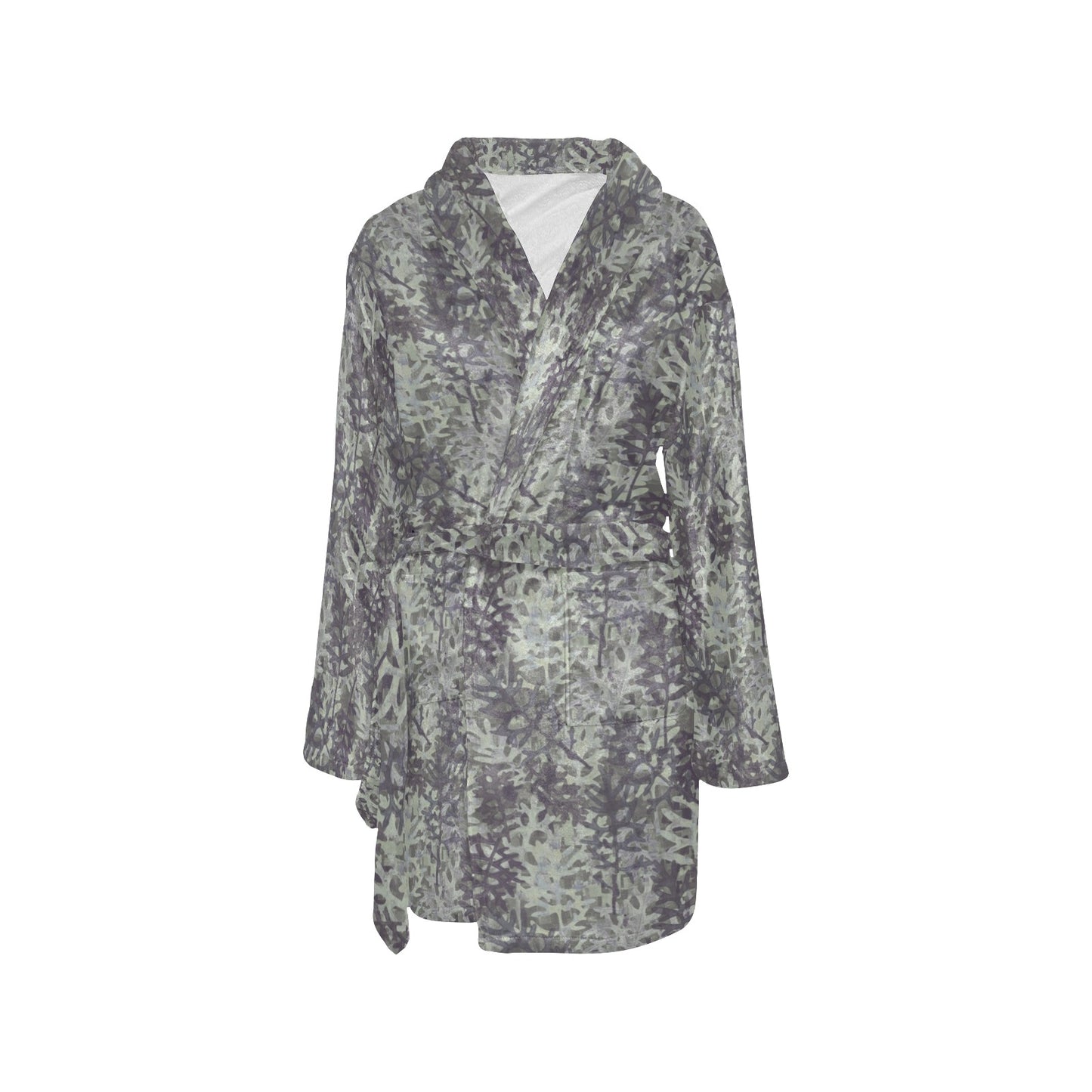 Camouflage Fern Pattern Print Design 05 Women's Fleece Robe