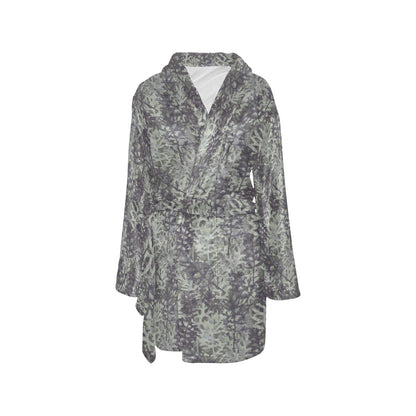 Camouflage Fern Pattern Print Design 05 Women's Fleece Robe