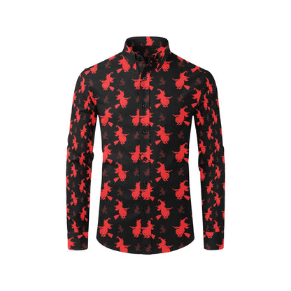 Witch Print Design LKS308 Men's Long Sleeve Dress Shirt