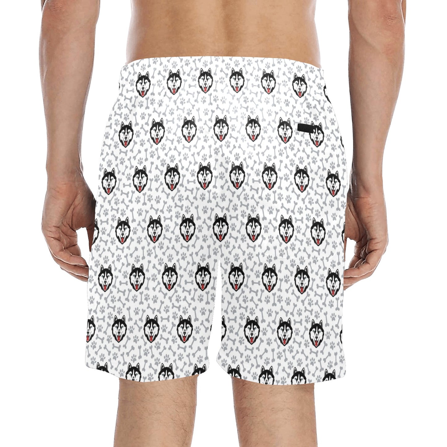 Siberian Huskies Print Design LKS305 Men's Swim Trunks Beach Shorts