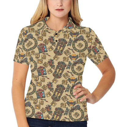 Totem Print Design LKS305 Women's Polo Shirt