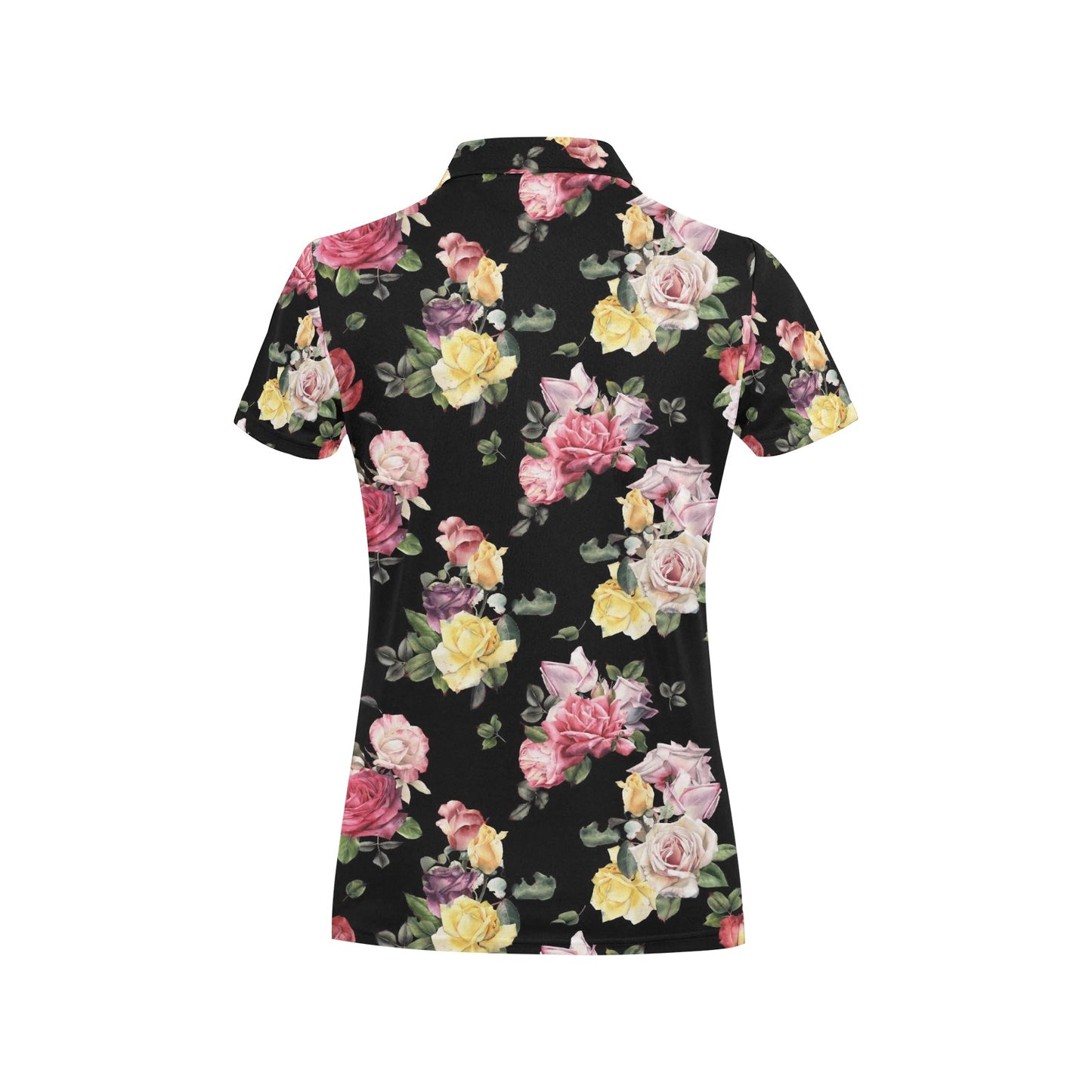 Rose Pattern Print Design RO010 Women's Polo Shirt