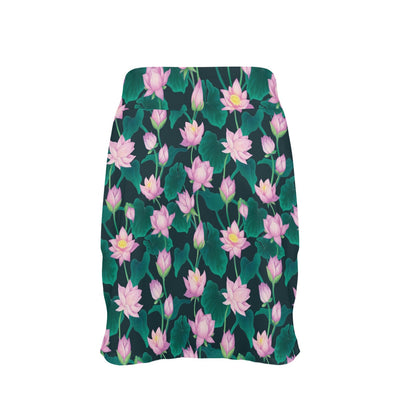 Water Lily Print Design LKS302 17" Golf & Pickleball Skort with Pockets