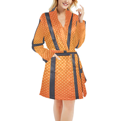 Basketball Texture Print Pattern Women's Fleece Robe