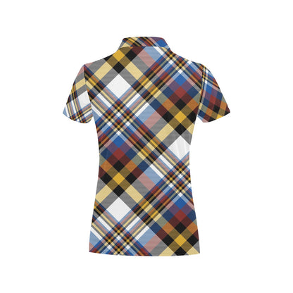 Madras Pattern Print Design 01 Women's Polo Shirt